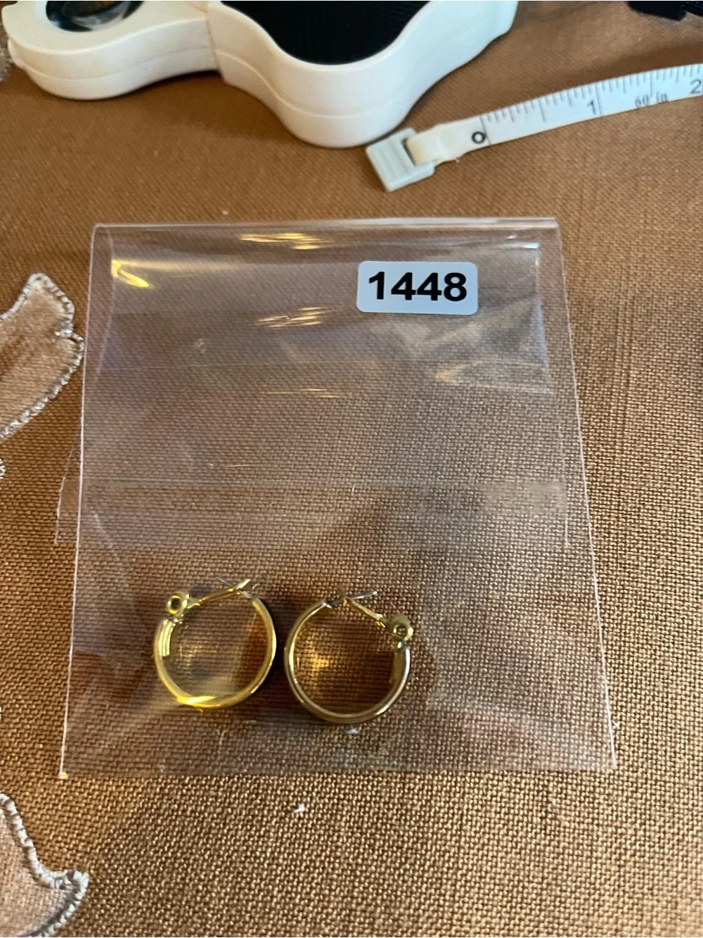 Monet Classic Black Enamel Hoop Earrings with Gold Trim